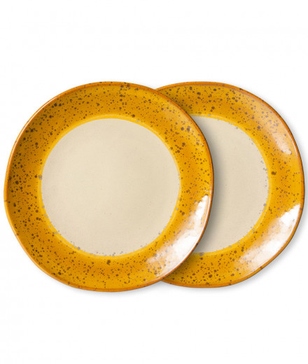 Assiette moyenne - jaune/beige