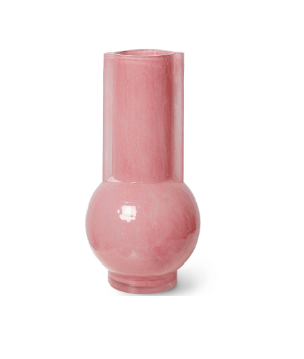 Vase en verre rose opaque - H1