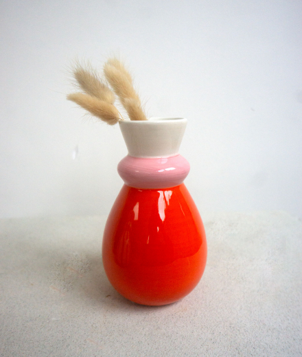 Vase CAROLINA rose et orange