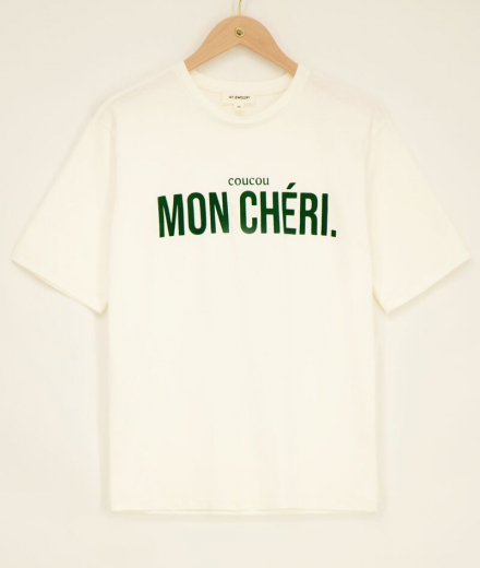 T-shirt CHERI blanc et vert