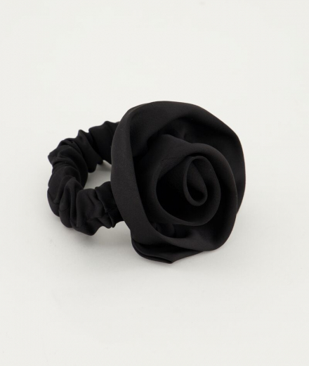 Chouchou à fleurs noir