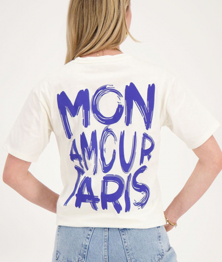 T-shirt AMOUR PARIS blanc/bleu