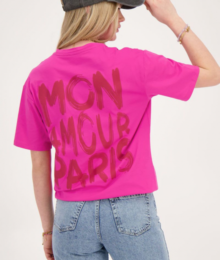 T-shirt AMOUR PARIS rose