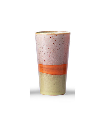 Latte Mug - beige/ligne orange