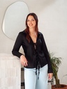 Blouse ABBY satinée noire