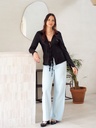 Blouse ABBY satinée noire