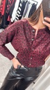 Cardigan CLEMENCE léopard bordeaux