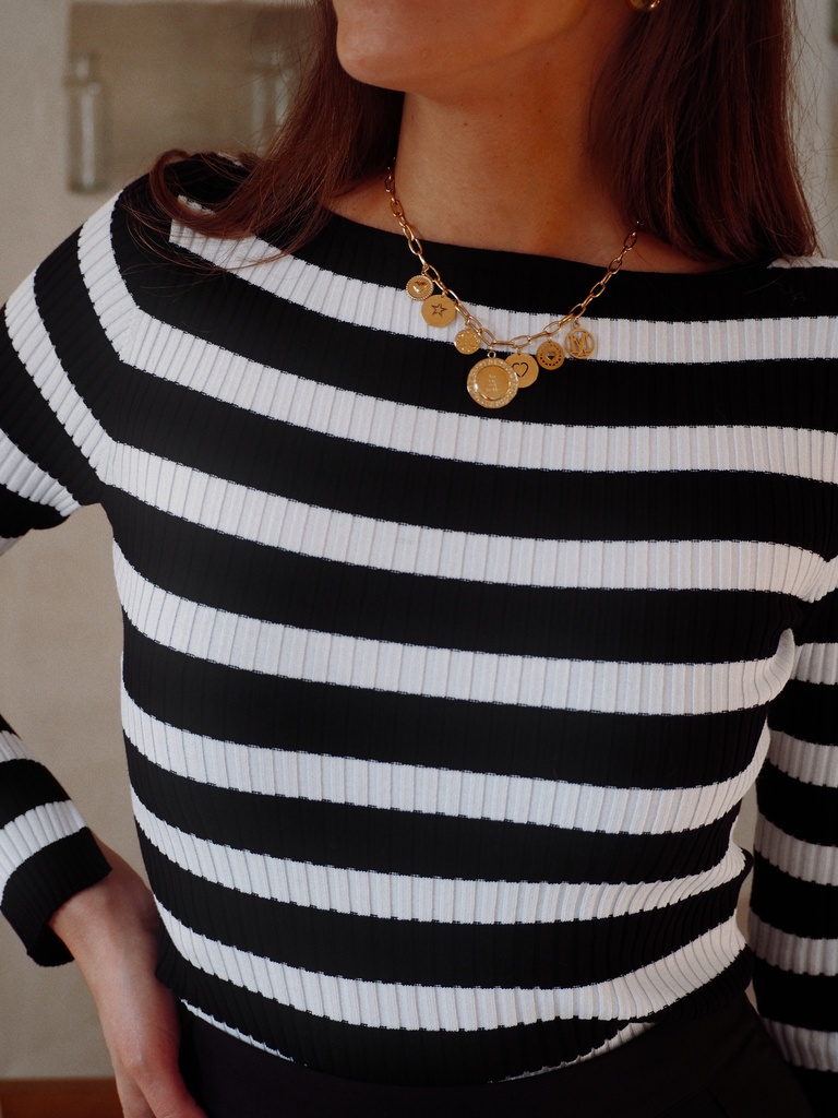 Pull ZOE noir/rayé