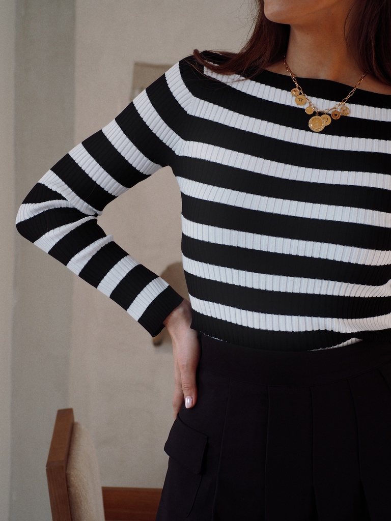 Pull ZOE noir/rayé