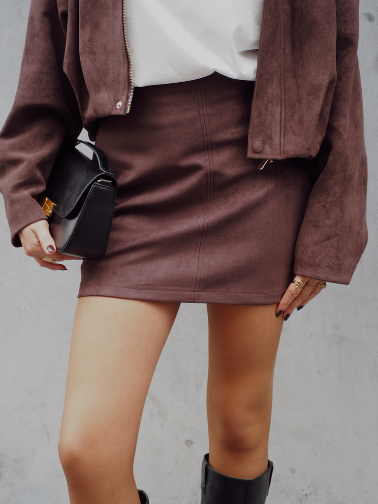 Jupe ASTRID chocolat/daim