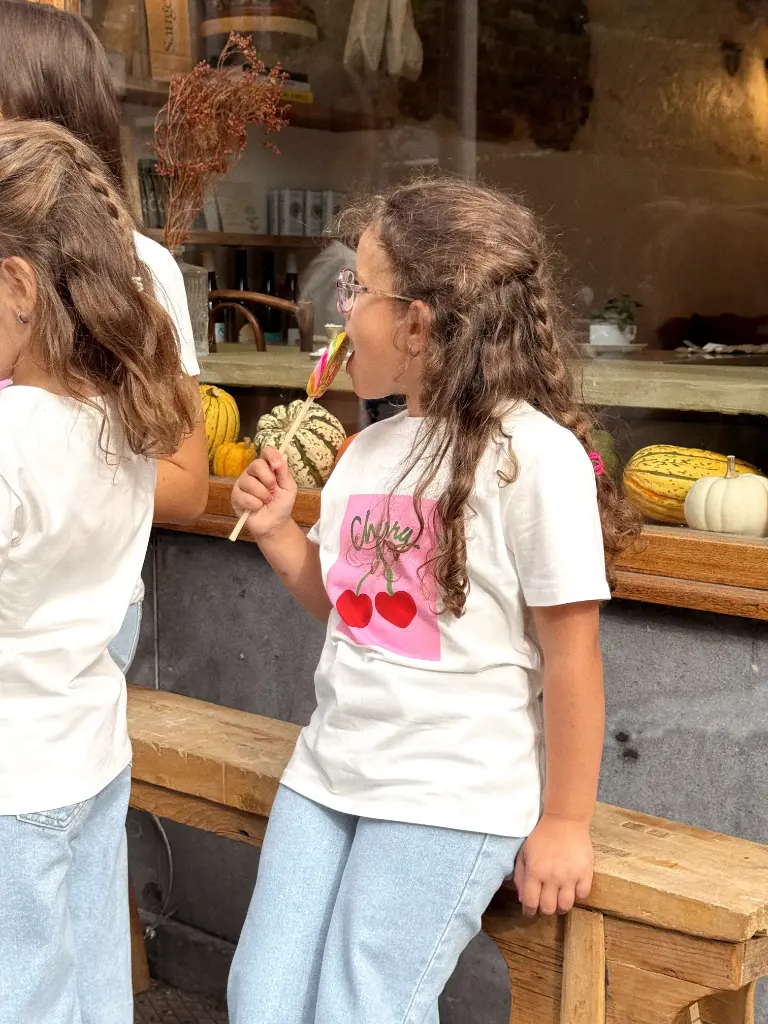 Mini t-shirt CHERRY blanc