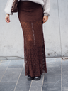 Jupe LYSANDRA brun/dentelle