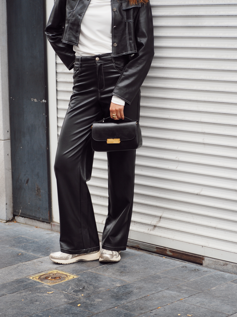 Pantalon DONOVAN noir/simili (S)