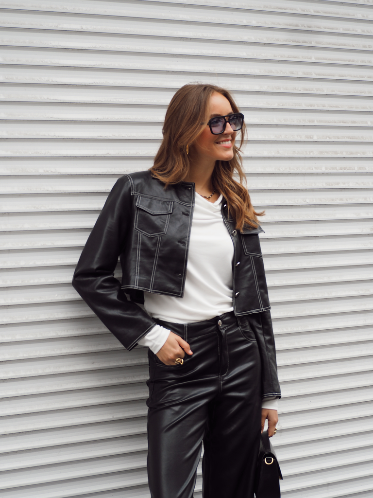 Veste AURELIEN noir/simili (S)