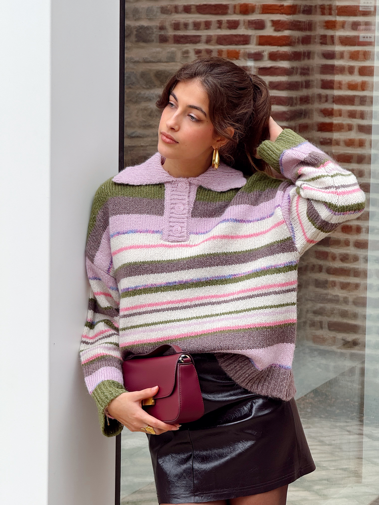 Polo RYE lilas/kaki (XS)