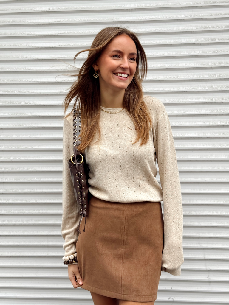 Pull SALIMA beige/brillant