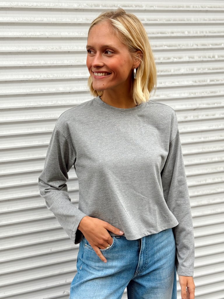 Pull MELLE gris/brillant (XS)
