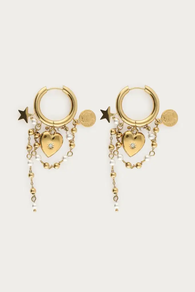 Boucles d'oreilles ALOE or à charms