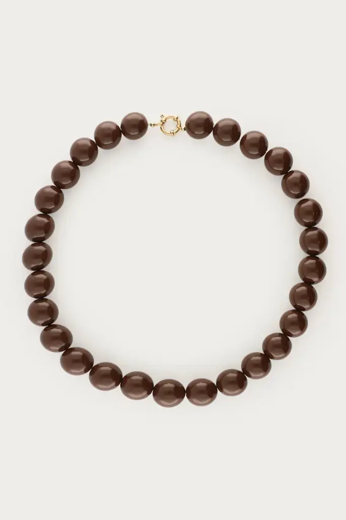 Collier AMELY perles marron