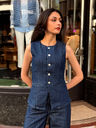 ROSE denim - Gilet en jeans rayé