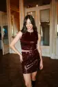 Top ARIEL bordeaux/sequins
