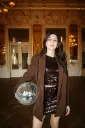 Top ARIEL brun /sequins 