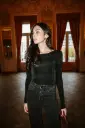 Blouse dos nu MONA noir/strass