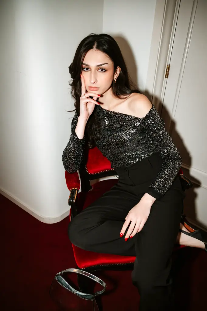 Blouse APRIL sequins/argenté