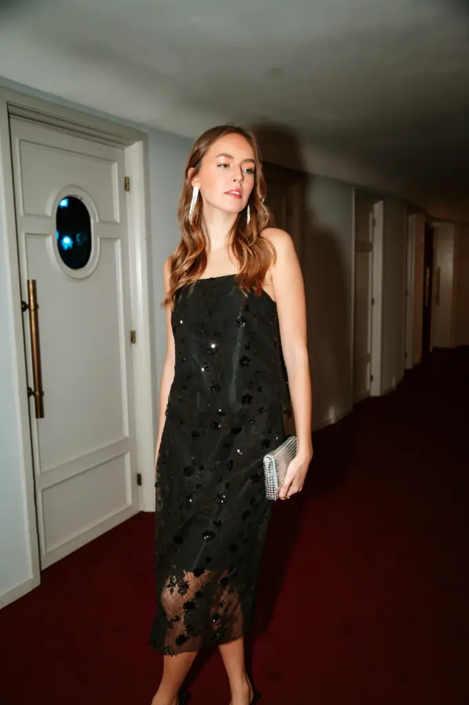 Jupe MAELIE fleurs/sequins/noir (XS)