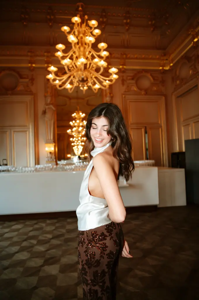 Top DORIA beige/satiné