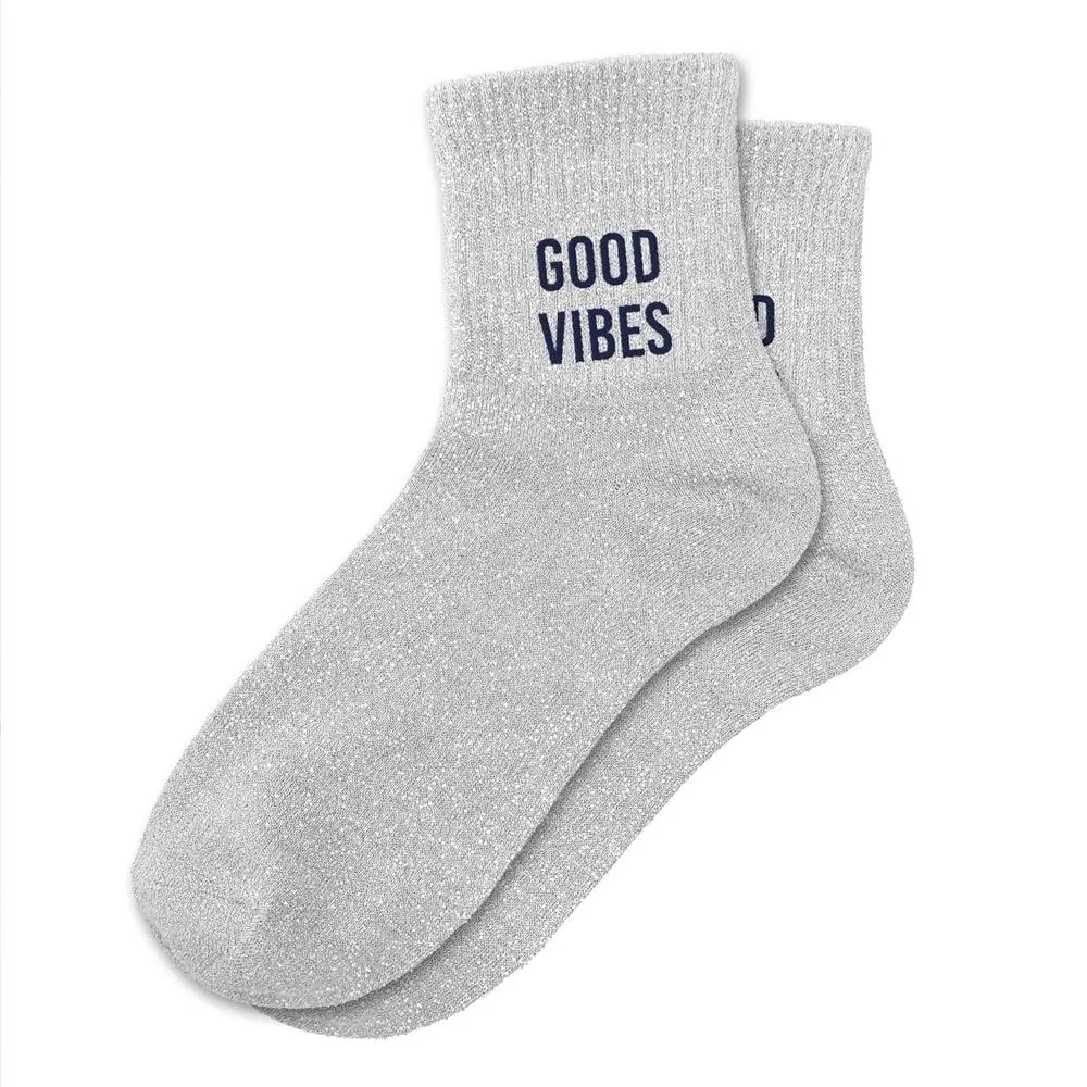 Chaussettes GOOD VIBES à paillettes