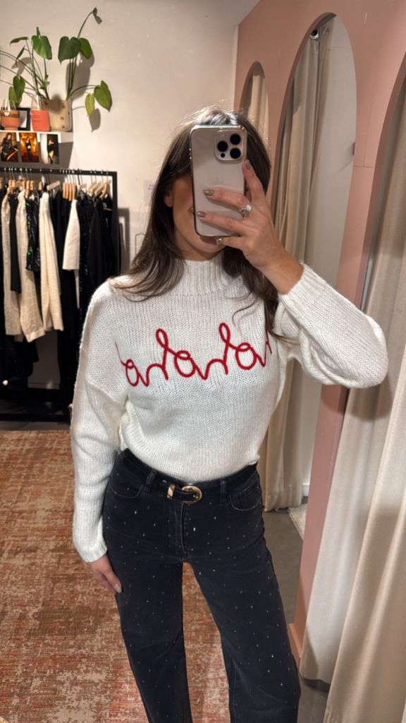 Pull HOHOHO blanc (XS)