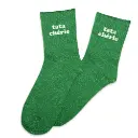 Chaussettes TATA CHERIE verte à paillettes