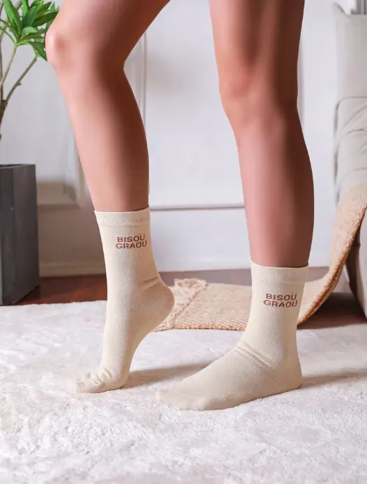 Chaussettes BISOU GRAOU beige