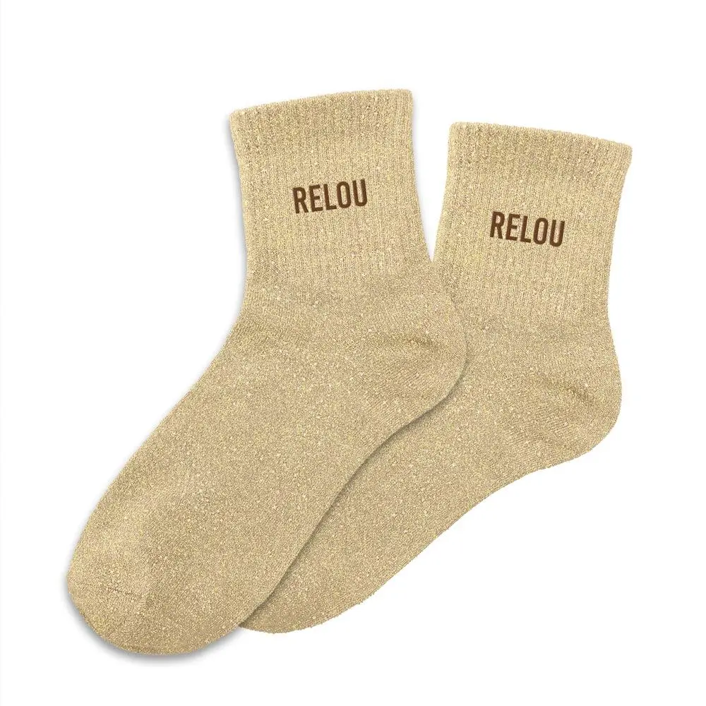 Chaussettes RELOU beige à paillettes 