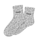 Chaussettes léopard COQUINE à paillettes/gris
