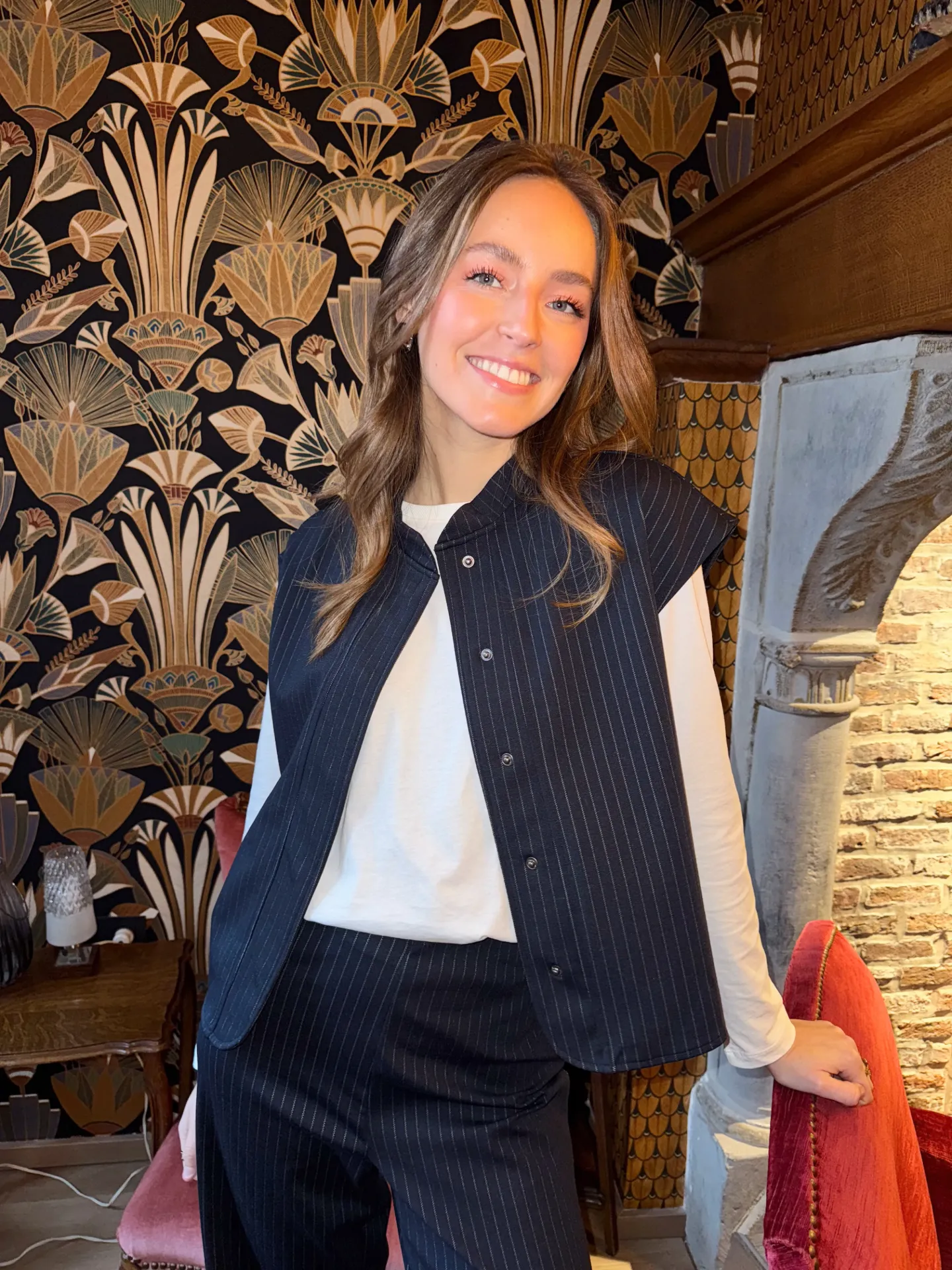Gilet BASTIAAN bleu/rayé (XS)