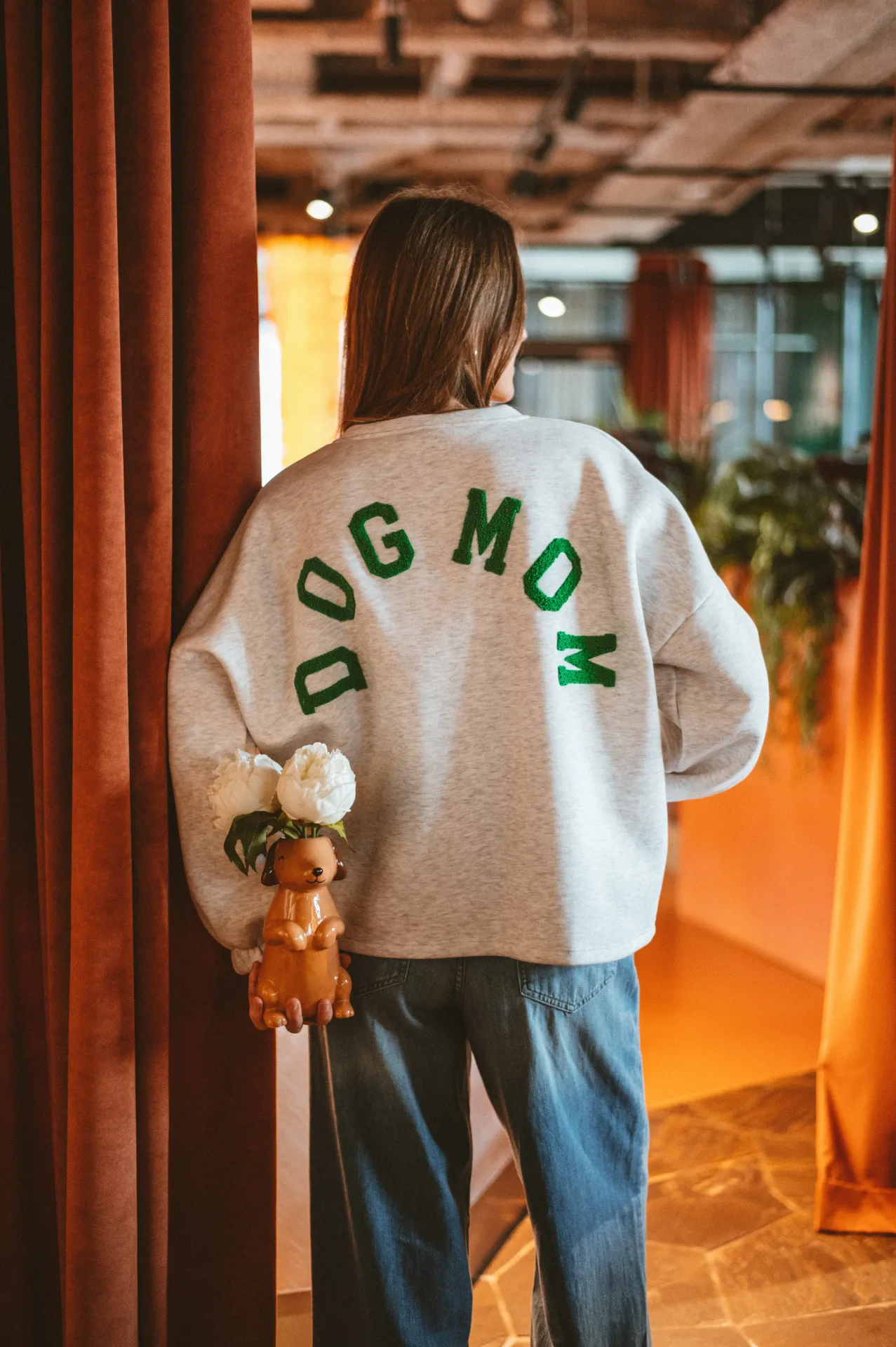 Sweat DOGMOM gris/vert