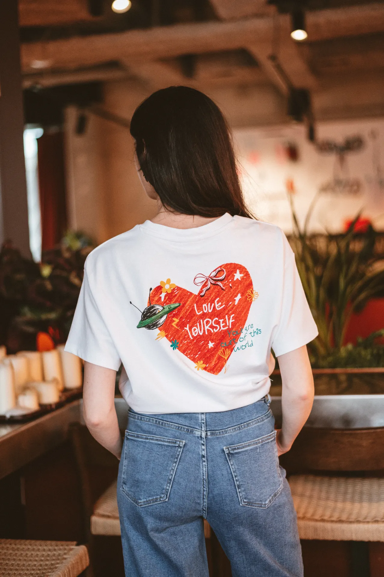 T-shirt SKYLAR coeur/blanc