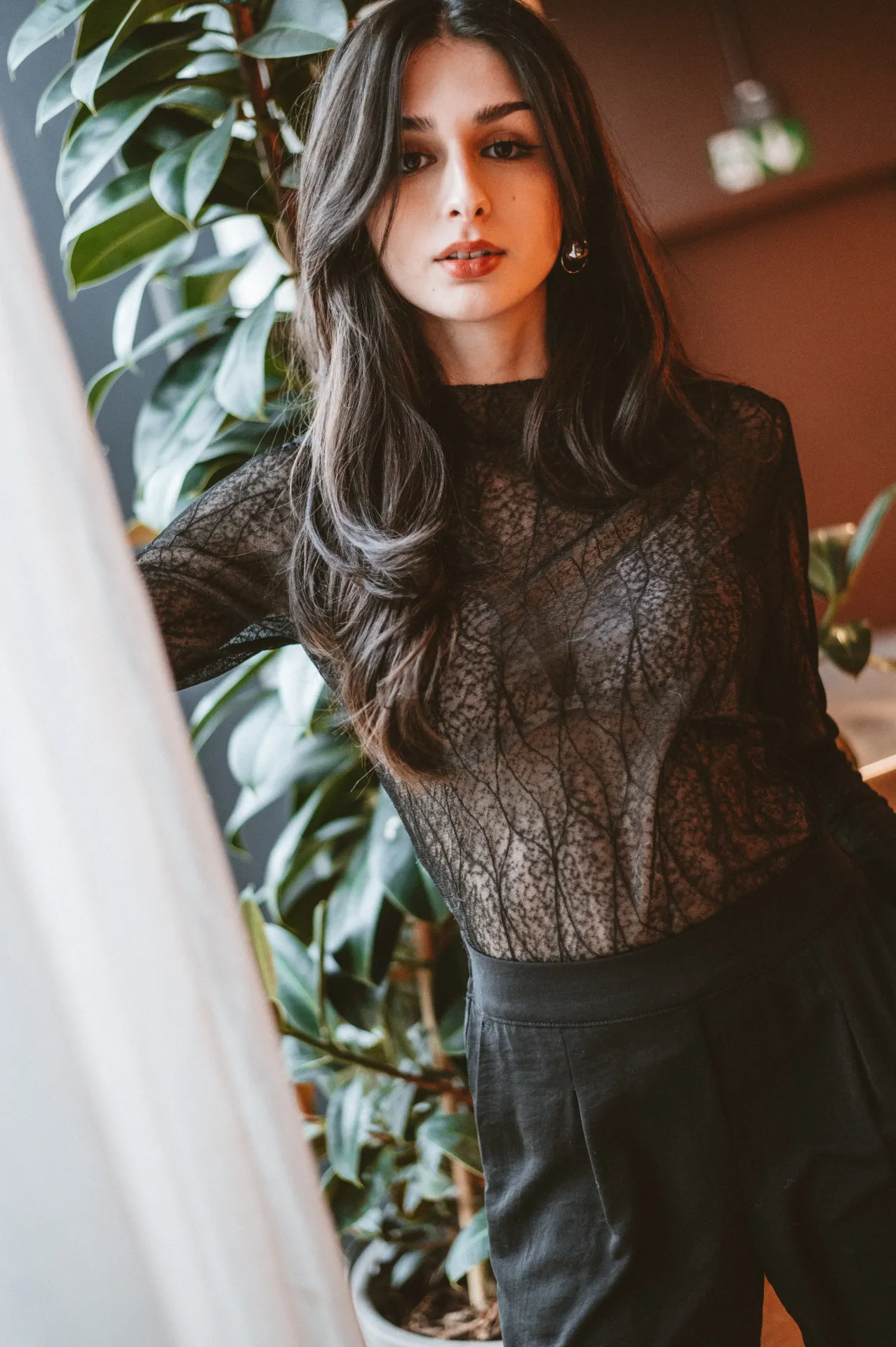 Blouse ELISA noir/dentelle (S/M)