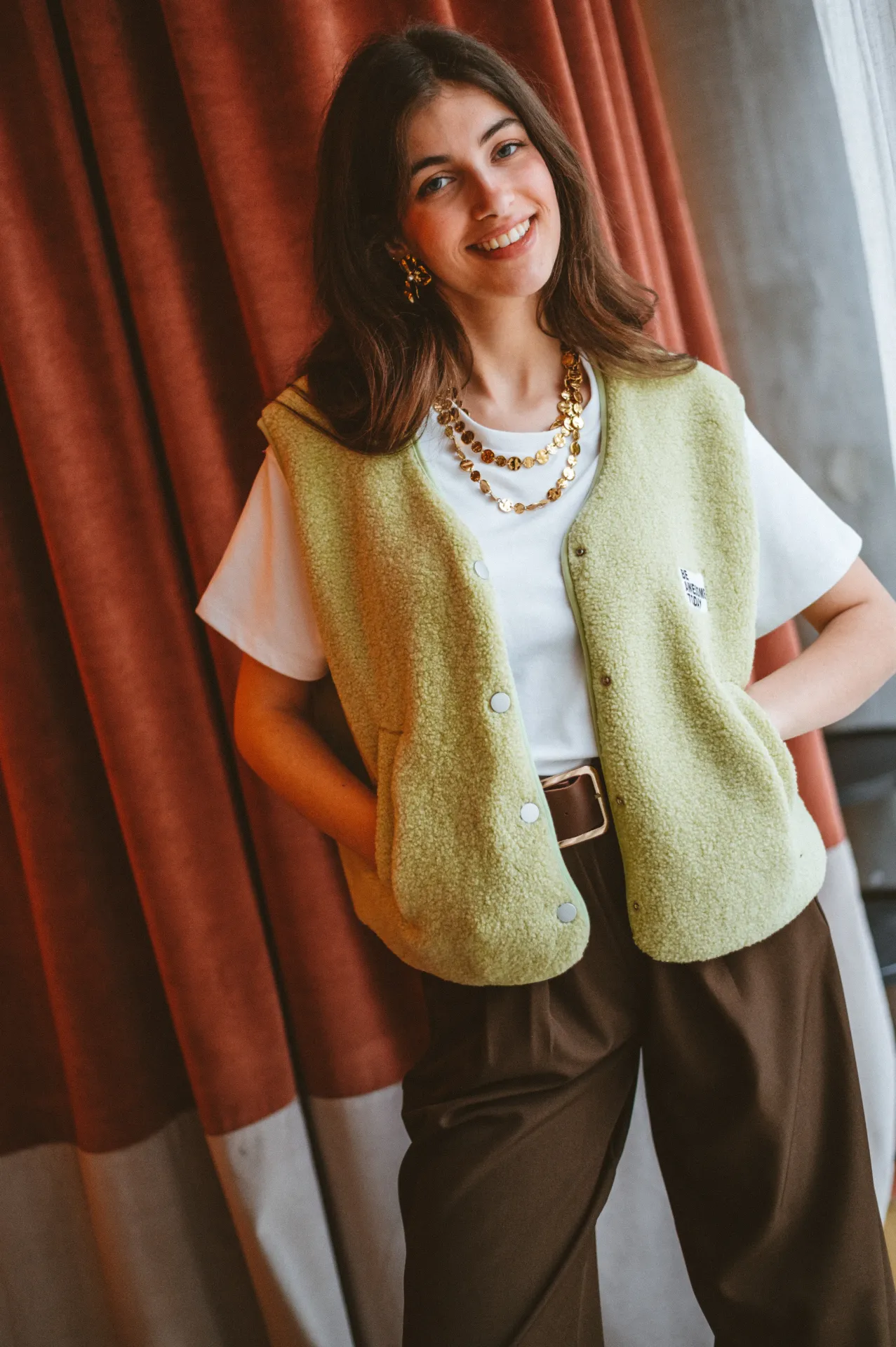 Gilet AWESOME vert/teddy