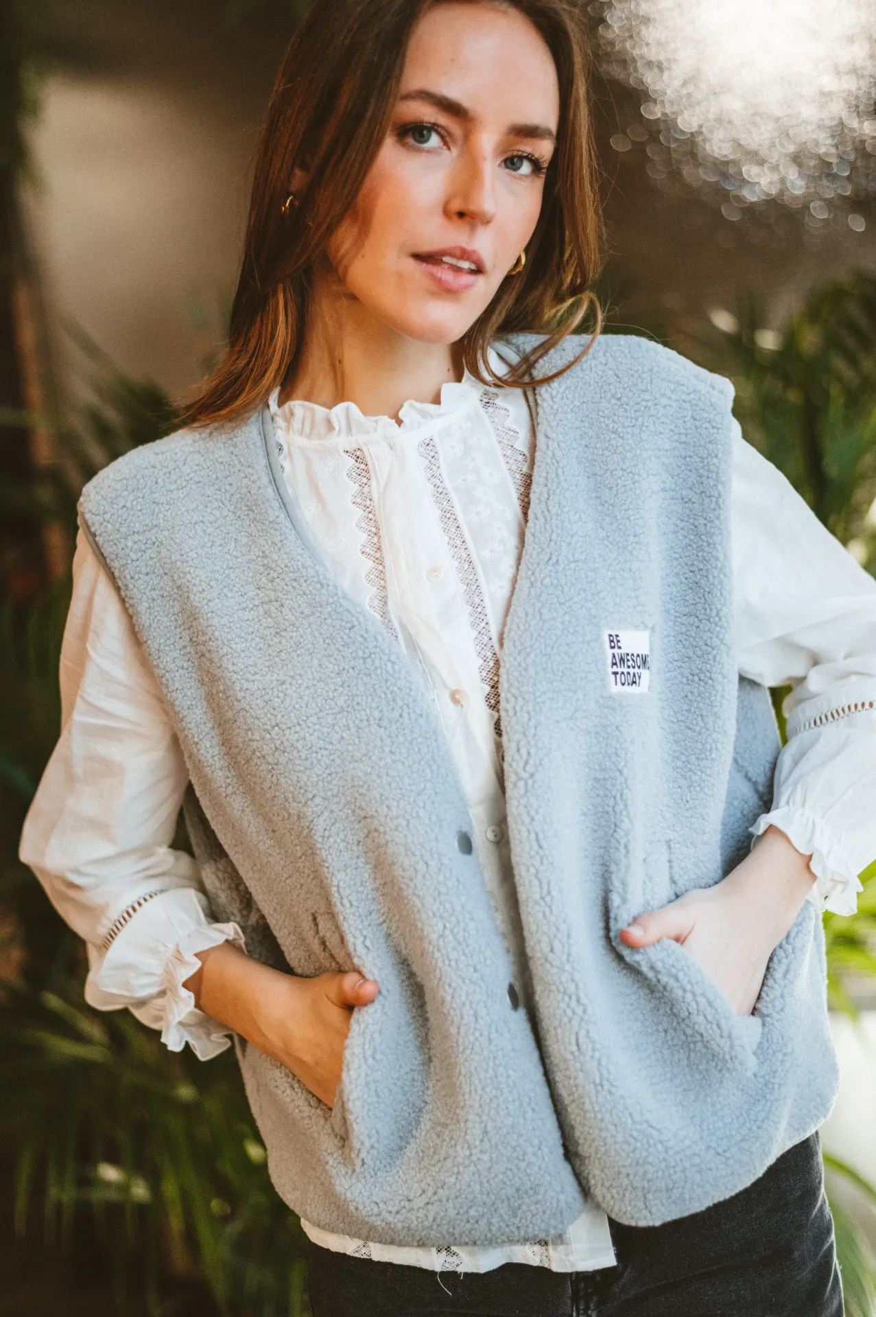 Gilet AWESOME gris/teddy (S/M)