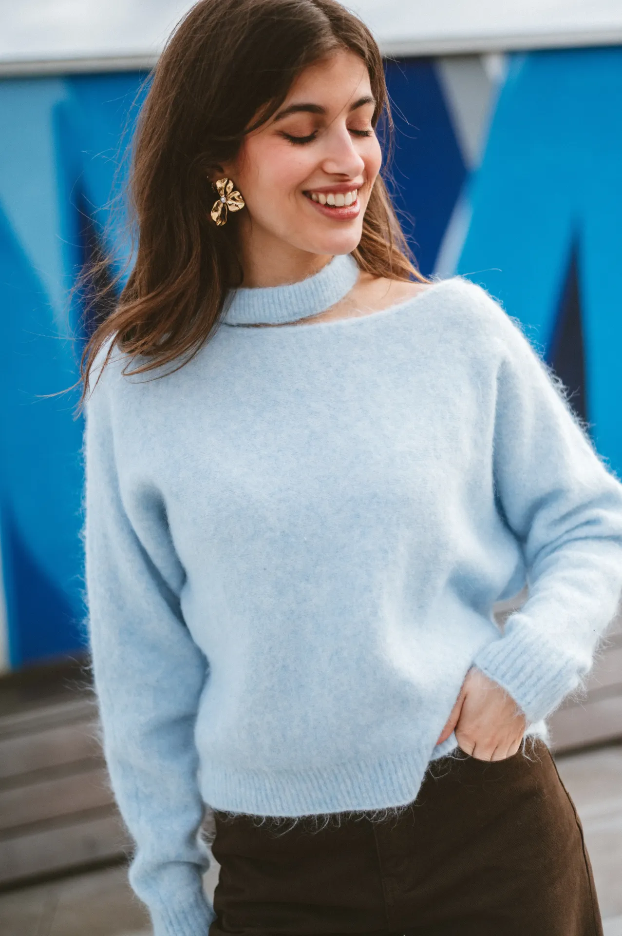 Pull MALOA bleu clair/choker