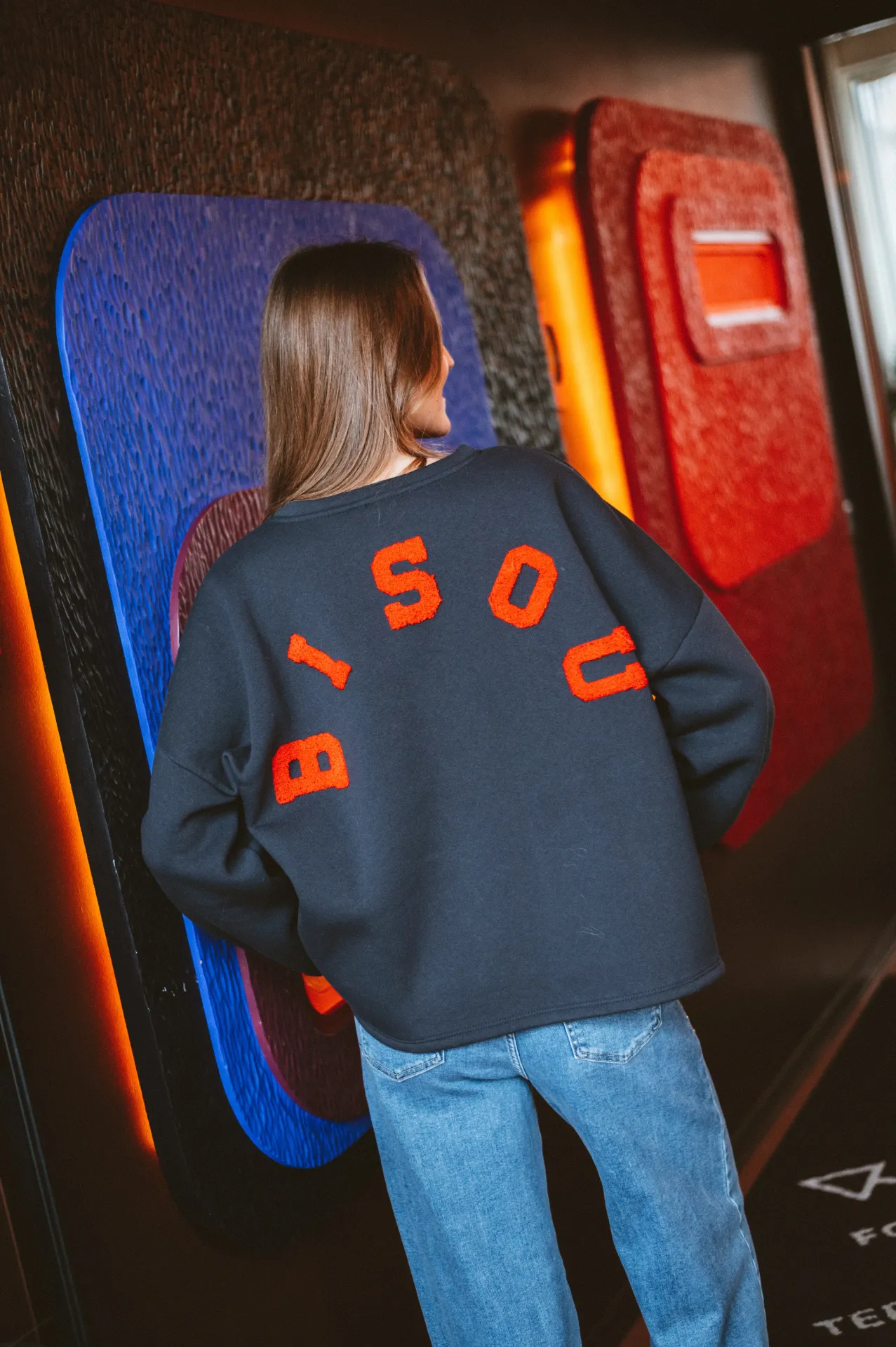 Sweat BISOU bleu marine/bordeaux