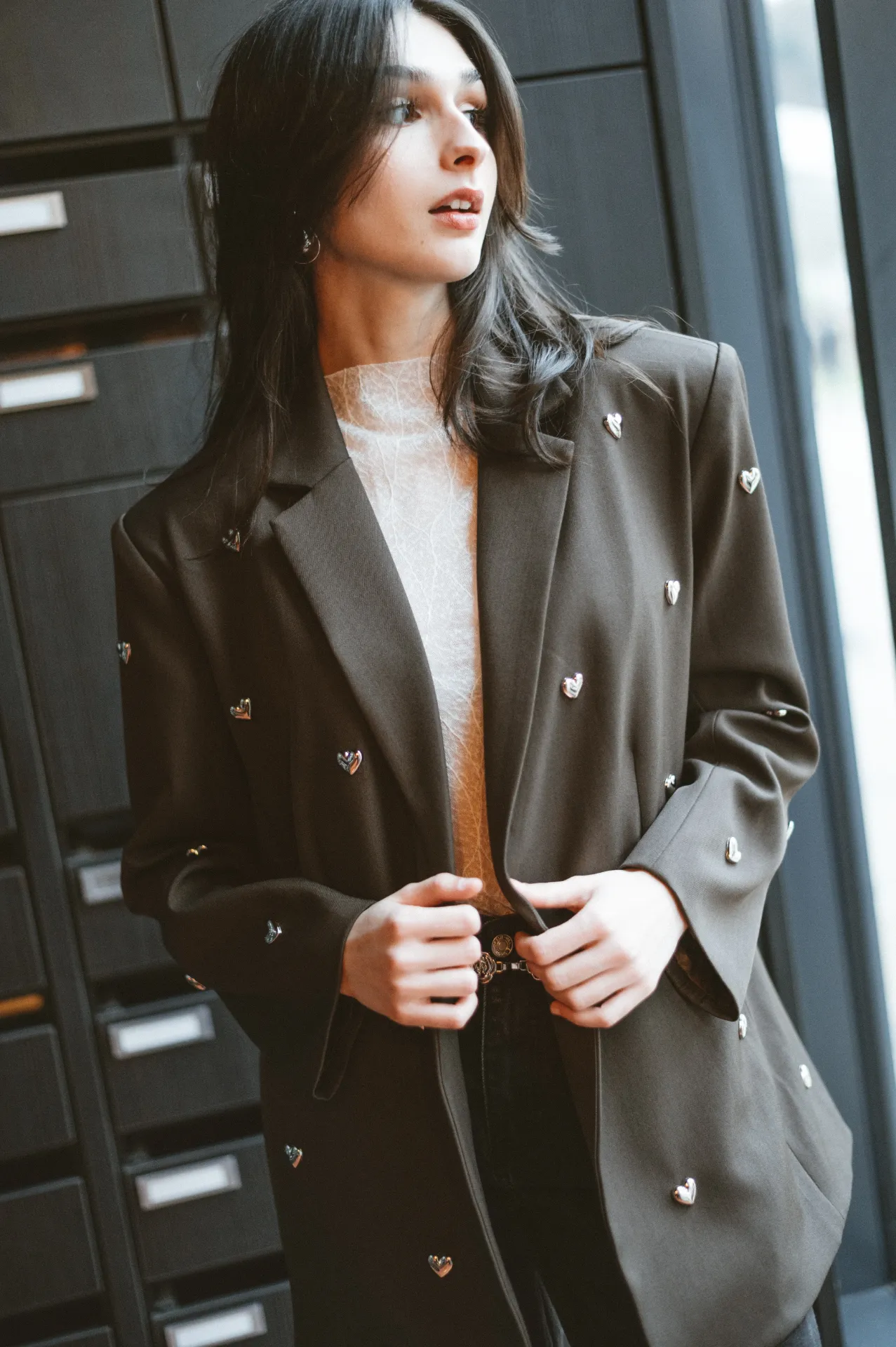 Blazer NELLY cœurs/brun