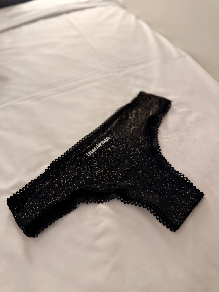 Culotte INSOLENTE noire à paillettes