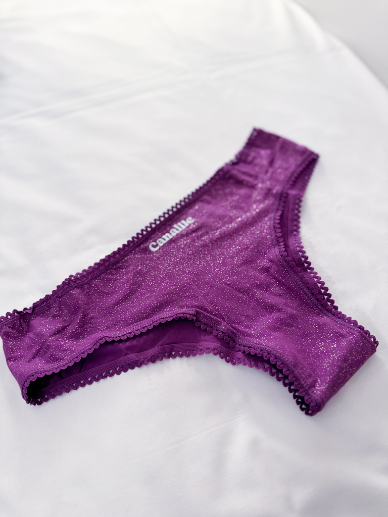 Culotte CANAILLE mauve à paillettes (XS/S)