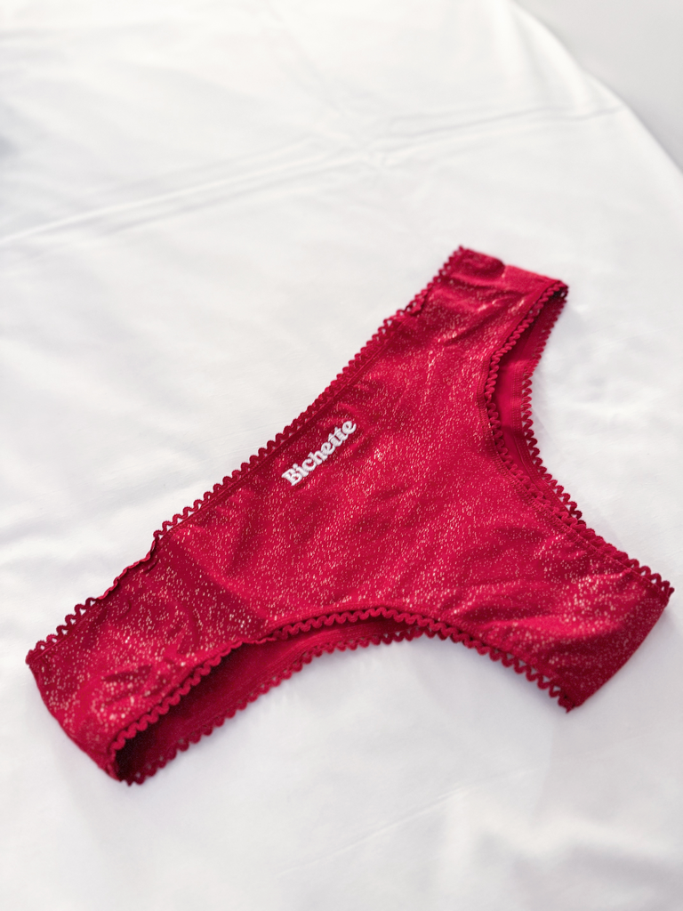 Culotte BICHETTE bordeaux à paillettes