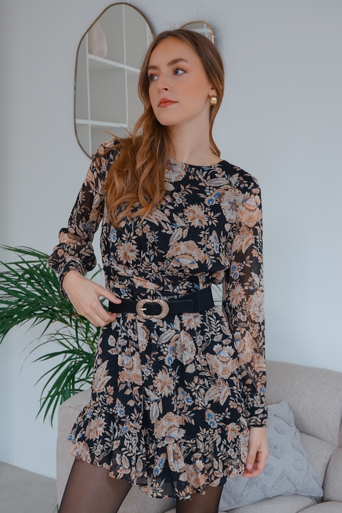 Robe ANNE noir/beige