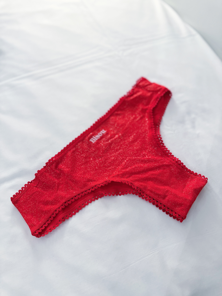 Culotte BISOU rouge à paillettes (XS/S)